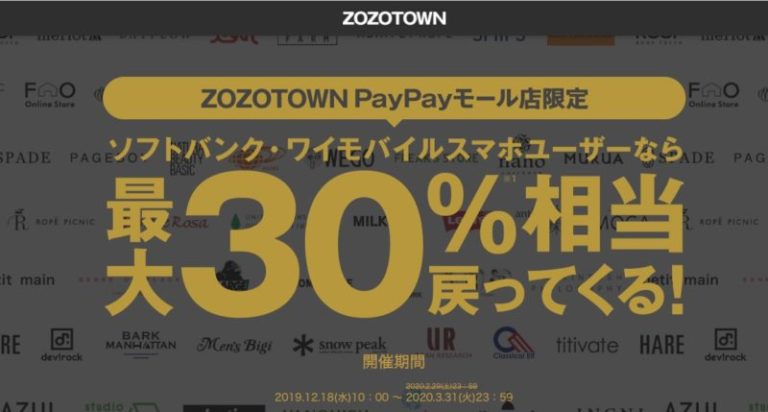 セール価格から最大30 還元 冬物買うなら 絶対paypaymallのzozoからの購入がマジおすすめ 流行ストリートマガジン